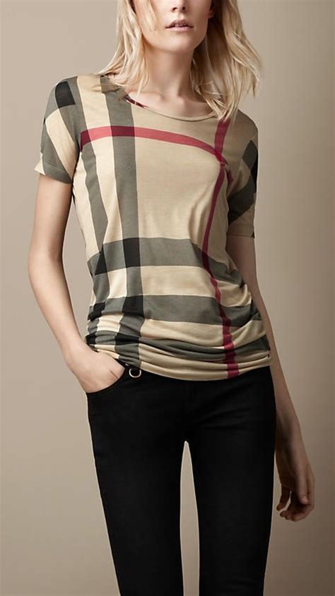 burberry woman t shirt|Burberry shirt women outfit.